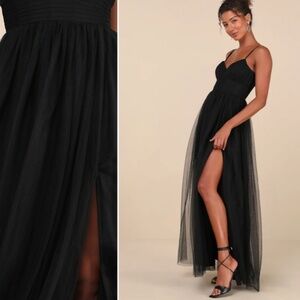LULU's Prom Wedding Elegant Chic Sexy Elegant Bustier Tulle Romantic Maxi Dress